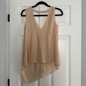 BCBG Asymmetrical Beige Sleeveless Top. Size XXS. NWT